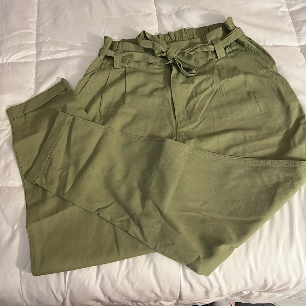 Trendy And Tapered High Waist Paperbag Pants
